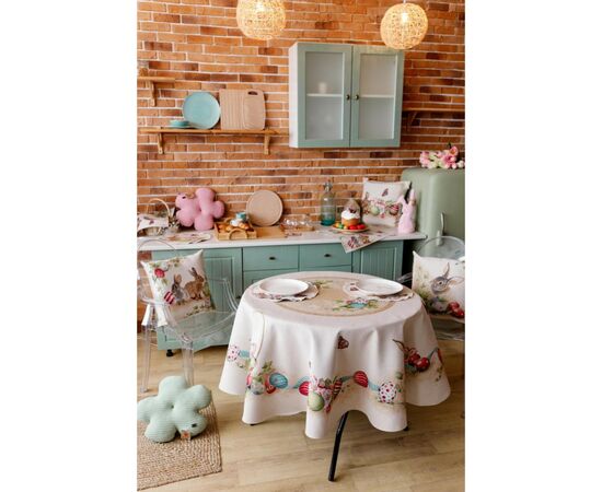 Скатертина Прованс гобеленова Великодня Веснянка D-180 см (034149), зображення 5 Скатертина Прованс гобеленова Великодня Веснянка D-180 см (034149), зображення 5