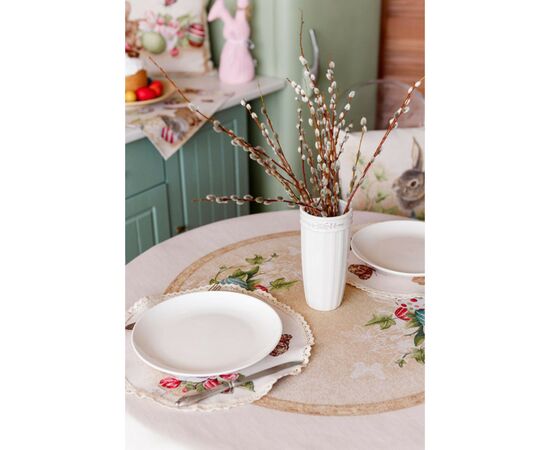 Скатертина Прованс гобеленова Великодня Веснянка D-180 см (034149), зображення 6 Скатертина Прованс гобеленова Великодня Веснянка D-180 см (034149), зображення 6