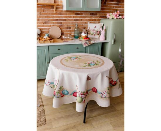 Скатертина Прованс гобеленова Великодня Веснянка D-180 см (034149), зображення 7 Скатертина Прованс гобеленова Великодня Веснянка D-180 см (034149), зображення 7