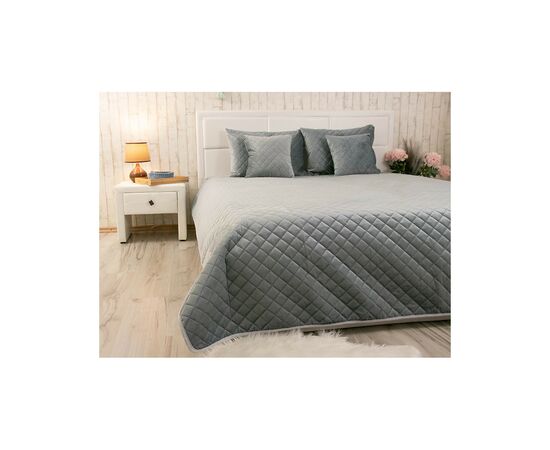 Покрывало Руно двустороннее декоративное Velour Dark Grey ромб 150х220 см (360.55_Dark Grey ромб), изображение 3 Покрывало Руно двустороннее декоративное Velour Dark Grey ромб 150х220 см (360.55_Dark Grey ромб), изображение 3