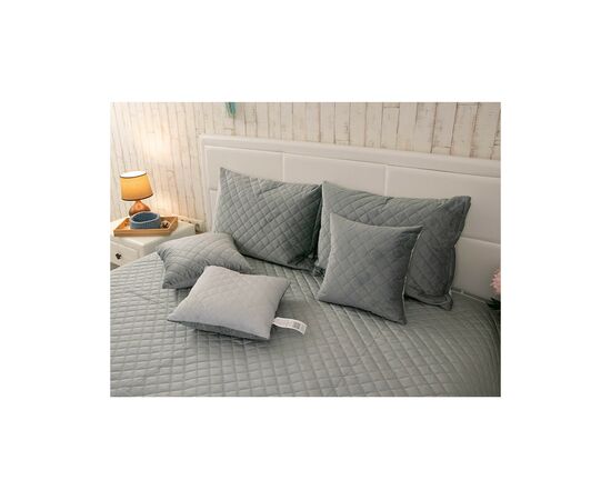Покрывало Руно двустороннее декоративное Velour Dark Grey ромб 150х220 см (360.55_Dark Grey ромб), изображение 6 Покрывало Руно двустороннее декоративное Velour Dark Grey ромб 150х220 см (360.55_Dark Grey ромб), изображение 6
