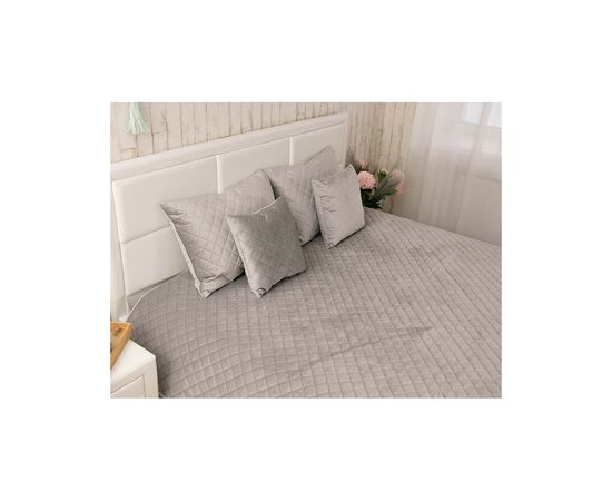 Покрывало Руно двустороннее декоративное Velour Grey ромб 150х220 см (360.55_Grey ромб), изображение 2 Покрывало Руно двустороннее декоративное Velour Grey ромб 150х220 см (360.55_Grey ромб), изображение 2