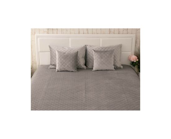 Покрывало Руно двустороннее декоративное Velour Grey ромб 150х220 см (360.55_Grey ромб), изображение 3 Покрывало Руно двустороннее декоративное Velour Grey ромб 150х220 см (360.55_Grey ромб), изображение 3