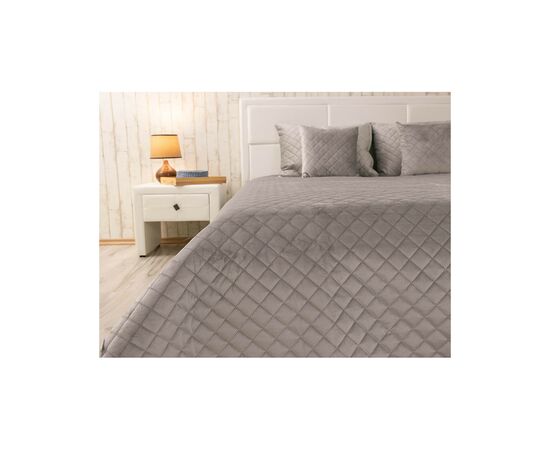 Покрывало Руно двустороннее декоративное Velour Grey ромб 150х220 см (360.55_Grey ромб), изображение 4 Покрывало Руно двустороннее декоративное Velour Grey ромб 150х220 см (360.55_Grey ромб), изображение 4