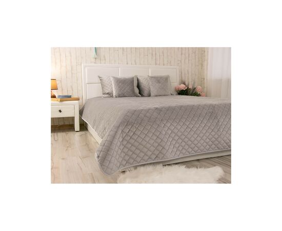 Покрывало Руно двустороннее декоративное Velour Grey ромб 150х220 см (360.55_Grey ромб), изображение 5 Покрывало Руно двустороннее декоративное Velour Grey ромб 150х220 см (360.55_Grey ромб), изображение 5