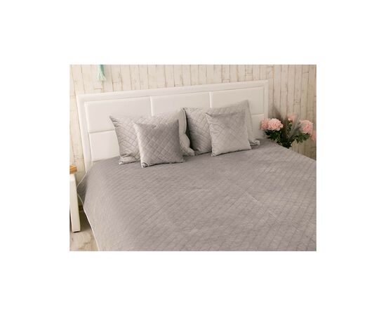 Покрывало Руно двустороннее декоративное Velour Grey ромб 150х220 см (360.55_Grey ромб), изображение 6 Покрывало Руно двустороннее декоративное Velour Grey ромб 150х220 см (360.55_Grey ромб), изображение 6