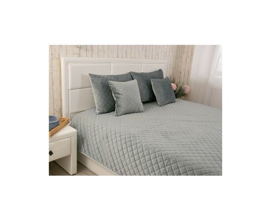 Покрывало Руно двустороннее декоративное Velour Dark Grey ромб 180х220 см (340.55_Dark Grey ромб), изображение 2 Покрывало Руно двустороннее декоративное Velour Dark Grey ромб 180х220 см (340.55_Dark Grey ромб), изображение 2