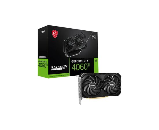 Видеокарта MSI GeForce RTX4060Ti 8Gb VENTUS 2X BLACK OC (RTX 4060 Ti VENTUS 2X BLACK 8G OC), изображение 2 Видеокарта MSI GeForce RTX4060Ti 8Gb VENTUS 2X BLACK OC (RTX 4060 Ti VENTUS 2X BLACK 8G OC), изображение 2
