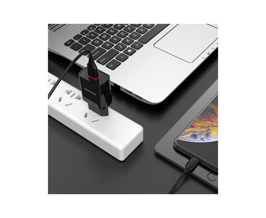 Зарядное устройство BOROFONE BA20A Sharp charger Black (BA20AB), изображение 5 Зарядное устройство BOROFONE BA20A Sharp charger Black (BA20AB), изображение 5