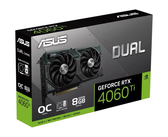 Видеокарта ASUS GeForce RTX4060Ti 8Gb DUAL SSD OC Edition (DUAL-RTX4060TI-O8G-SSD), изображение 12 Видеокарта ASUS GeForce RTX4060Ti 8Gb DUAL SSD OC Edition (DUAL-RTX4060TI-O8G-SSD), изображение 12