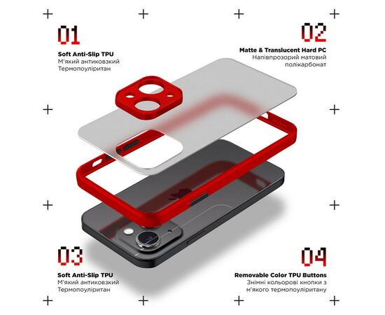 Чехол для мобильного телефона Armorstandart Frosted Matte Xiaomi Poco X6 Pro 5G Red (ARM73374), изображение 2 Чехол для мобильного телефона Armorstandart Frosted Matte Xiaomi Poco X6 Pro 5G Red (ARM73374), изображение 2