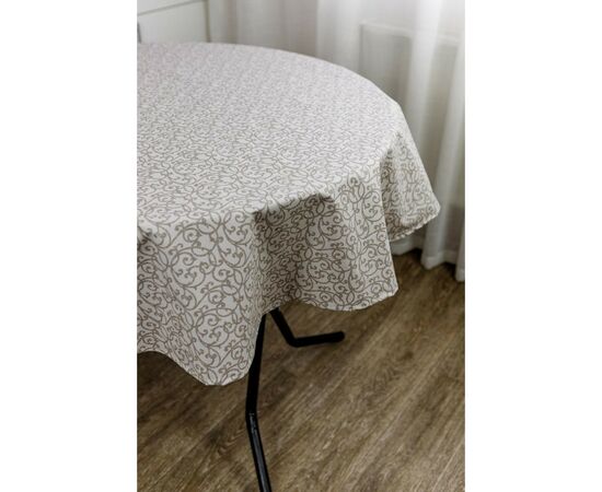 Скатерть Прованс непромокаемая Simfoni Капучино вензель D-136 см (033619), изображение 2 Скатерть Прованс непромокаемая Simfoni Капучино вензель D-136 см (033619), изображение 2