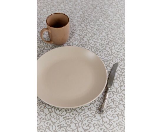 Скатерть Прованс непромокаемая Simfoni Капучино вензель D-136 см (033619), изображение 3 Скатерть Прованс непромокаемая Simfoni Капучино вензель D-136 см (033619), изображение 3