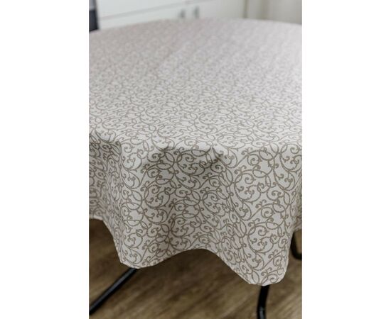Скатерть Прованс непромокаемая Simfoni Капучино вензель D-136 см (033619), изображение 5 Скатерть Прованс непромокаемая Simfoni Капучино вензель D-136 см (033619), изображение 5