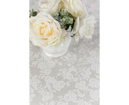 Скатерть Прованс непромокаемая Simfoni Кружево на натюрель D-180 см (033841), изображение 3