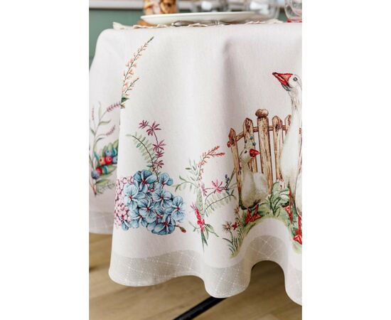 Скатерть Прованс гобеленовая Гуси D-180 см (034131), изображение 7