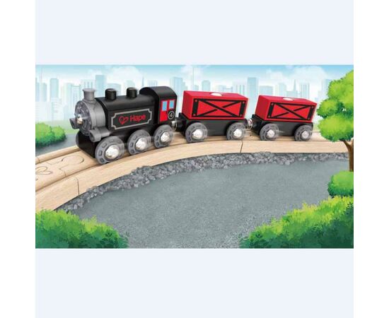 Железная дорога Hape Грузовой поезд 3 вагона (E3717), изображение 7