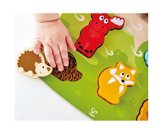 Развивающая игрушка Hape Пазл тактильный Лесные животные (E1621), изображение 3