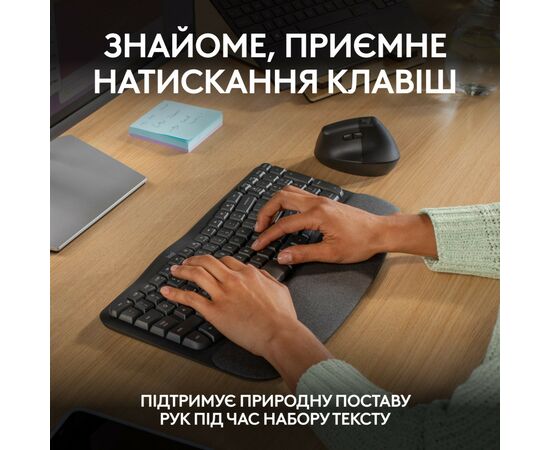 Клавиатура Logitech Wave Keys Bluetooth/Wireless Black (920-012304), изображение 3 Клавиатура Logitech Wave Keys Bluetooth/Wireless Black (920-012304), изображение 3