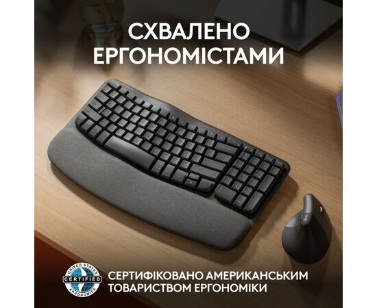 Клавиатура Logitech Wave Keys Bluetooth/Wireless Black (920-012304), изображение 5 Клавиатура Logitech Wave Keys Bluetooth/Wireless Black (920-012304), изображение 5