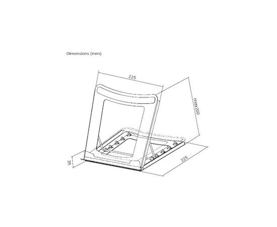 Подставка для ноутбука HiSmart 10"-15" с 5-ю положениями угла наклона (HS082468), изображение 3 Подставка для ноутбука HiSmart 10"-15" с 5-ю положениями угла наклона (HS082468), изображение 3