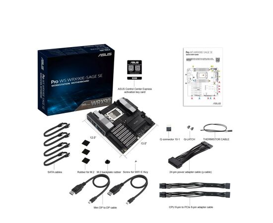 Серверная материнская плата ASUS PRO WS WRX90E-SAGE SE sTR5 WRX90 8xDDR5 M.2 EEB (90MB1FW0-M0EAY0), изображение 2 Серверная материнская плата ASUS PRO WS WRX90E-SAGE SE sTR5 WRX90 8xDDR5 M.2 EEB (90MB1FW0-M0EAY0), изображение 2