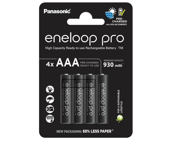 Акумулятор Panasonic Eneloop AAA 930 mAh Pro NI-MH * 4 (BK-4HCDE/4CP)