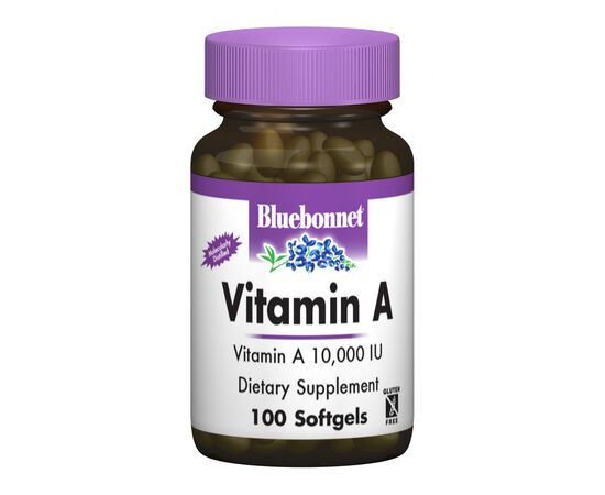 Витамин Bluebonnet Nutrition Витамин А 10000, 100 желатиновых капсул (BLB-00298)