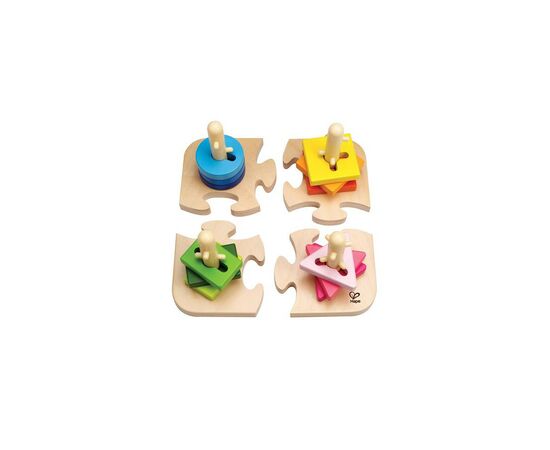 Развивающая игрушка Hape деревянный пазл-сортер Цветные фигуры (E0411), изображение 2