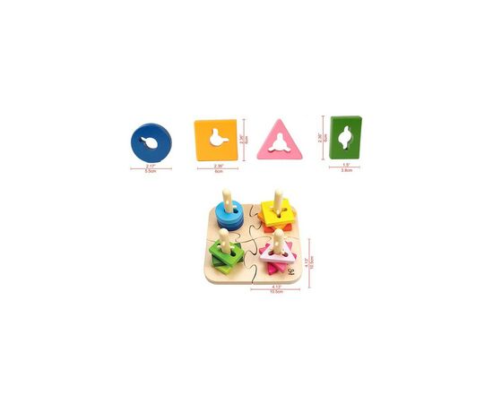 Развивающая игрушка Hape деревянный пазл-сортер Цветные фигуры (E0411), изображение 4