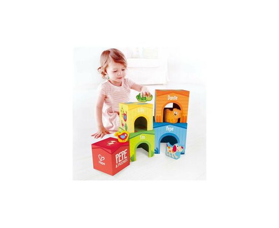 Развивающая игрушка Hape деревянные кубики Башня со зверьками (E0451), изображение 3 Развивающая игрушка Hape деревянные кубики Башня со зверьками (E0451), изображение 3