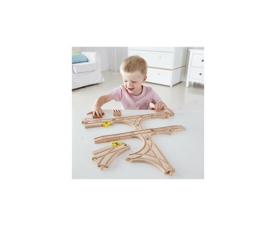 Железная дорога Hape Набор для железной дороги Рельсы (E3733), изображение 3 Железная дорога Hape Набор для железной дороги Рельсы (E3733), изображение 3