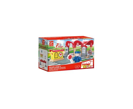 Железная дорога Hape Набор для игрушечной железной дороги Железнодорожная станция (E3702)
