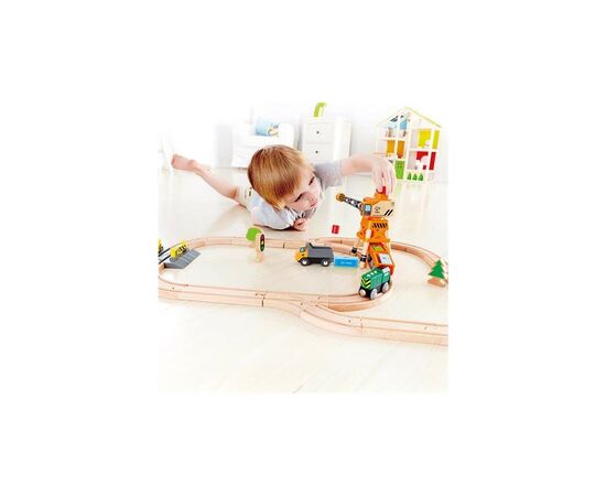 Железная дорога Hape Набор для игрушечной железной дороги Подъемный кран и грузовик (E3715), изображение 6 Железная дорога Hape Набор для игрушечной железной дороги Подъемный кран и грузовик (E3715), изображение 6