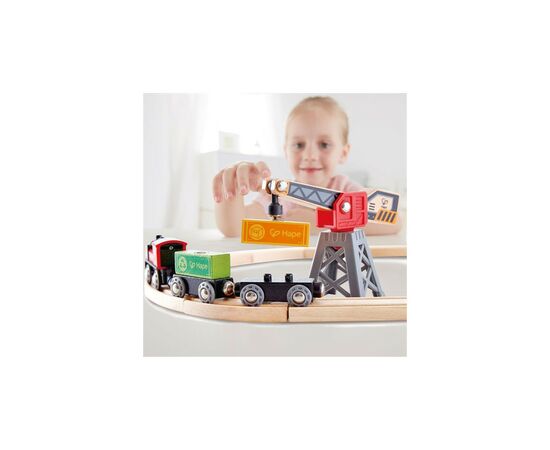 Железная дорога Hape Доставка грузов 19 элементов (E3731), изображение 7 Железная дорога Hape Доставка грузов 19 элементов (E3731), изображение 7