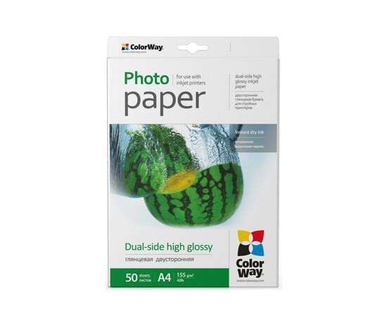 Фотопапір ColorWay A4 155г Glossy 50ст. (PGD155050A4)