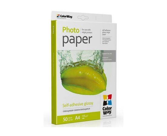 Фотобумага ColorWay A4 135г SuperGlossy, 50c. (PGS1358050A4), изображение 2 Фотобумага ColorWay A4 135г SuperGlossy, 50c. (PGS1358050A4), изображение 2
