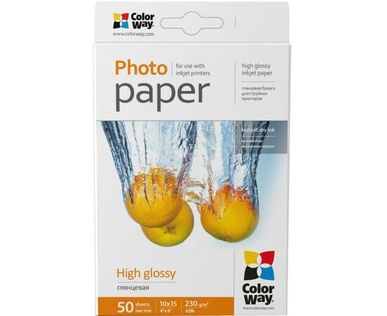 Фотопапір ColorWay 10x15 230г glossy, 50с (PG2300504R)