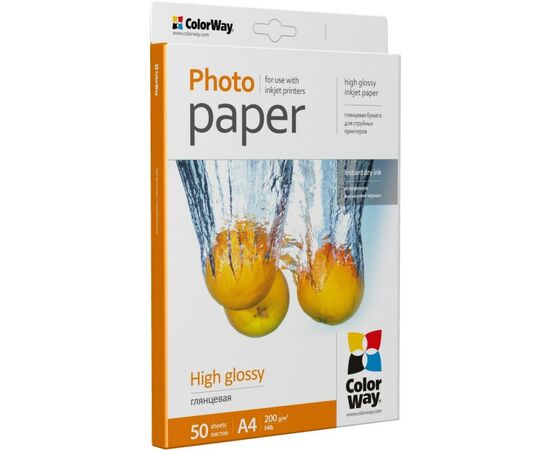 Фотобумага ColorWay A4 200г glossy 50л (PG200050A4), изображение 2 Фотобумага ColorWay A4 200г glossy 50л (PG200050A4), изображение 2