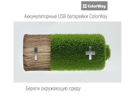Аккумулятор ColorWay AA USB 1200 mAh 1.5V R6 * 2 (CW-UBAA-02), изображение 3 Аккумулятор ColorWay AA USB 1200 mAh 1.5V R6 * 2 (CW-UBAA-02), изображение 3