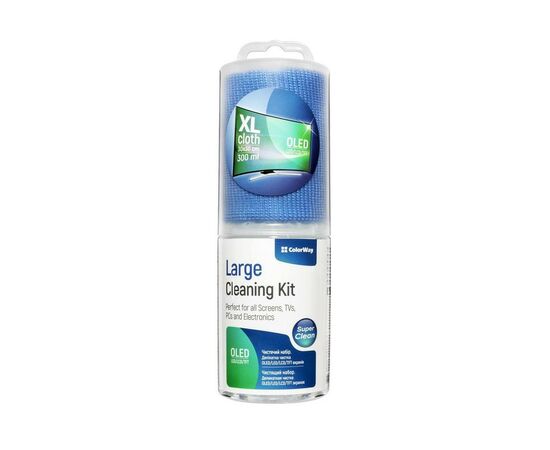 Спрей для очистки ColorWay Cleaning Kit for OLED/LED/LCD/TFT, 300ml, microfibre XL (CW-5230), изображение 2 Спрей для очистки ColorWay Cleaning Kit for OLED/LED/LCD/TFT, 300ml, microfibre XL (CW-5230), изображение 2