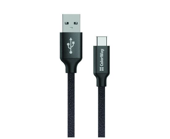 Дата кабель USB 2.0 AM to Type-C 1.0m 2.1А black ColorWay (CW-CBUC003-BK)