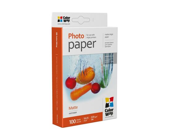 Фотобумага ColorWay 10x15, 220г, matte, 100л (PM2201004R), изображение 2 Фотобумага ColorWay 10x15, 220г, matte, 100л (PM2201004R), изображение 2