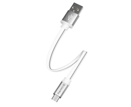 Дата кабель USB 2.0 AM to Micro 5P 0.25m white ColorWay (CW-CBUM-MUM25W), изображение 2 Дата кабель USB 2.0 AM to Micro 5P 0.25m white ColorWay (CW-CBUM-MUM25W), изображение 2