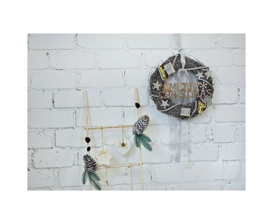 Рождественский венок ColorWay Merry Christmas из натурал. веток ротан (CW-MCW-35G), изображение 3 Рождественский венок ColorWay Merry Christmas из натурал. веток ротан (CW-MCW-35G), изображение 3