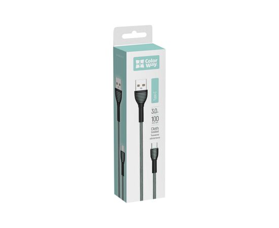 Дата кабель USB 2.0 AM to Type-C 1.0m ColorWay (CW-CBUC041-GR), изображение 3 Дата кабель USB 2.0 AM to Type-C 1.0m ColorWay (CW-CBUC041-GR), изображение 3