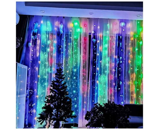 Гірлянда ColorWay штора водоспад 3x3м 300LED 220V кольорова (CW-GW-300L33VWFMC), зображення 8 Гірлянда ColorWay штора водоспад 3x3м 300LED 220V кольорова (CW-GW-300L33VWFMC), зображення 8