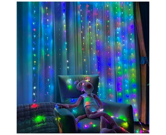 Гірлянда ColorWay штора водоспад 3x3м 300LED 220V кольорова (CW-GW-300L33VWFMC), зображення 9 Гірлянда ColorWay штора водоспад 3x3м 300LED 220V кольорова (CW-GW-300L33VWFMC), зображення 9