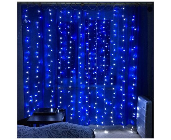 Гирлянда ColorWay штора водопад 3x3м 300LED 220V синяя (CW-GW-300L33VWFBL), изображение 8 Гирлянда ColorWay штора водопад 3x3м 300LED 220V синяя (CW-GW-300L33VWFBL), изображение 8