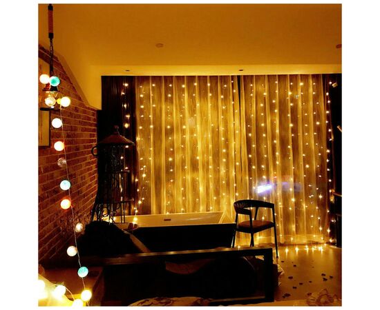 Гірлянда ColorWay штора водоспад 3x3м 300LED 220V теплий (CW-GW-300L33VWFWW), зображення 4 Гірлянда ColorWay штора водоспад 3x3м 300LED 220V теплий (CW-GW-300L33VWFWW), зображення 4